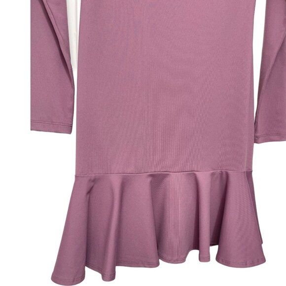 New Susana Monaco Long Sleeve Ruffle Bottom Mini‎ Dress in Pink Size M - Picture 7 of 7